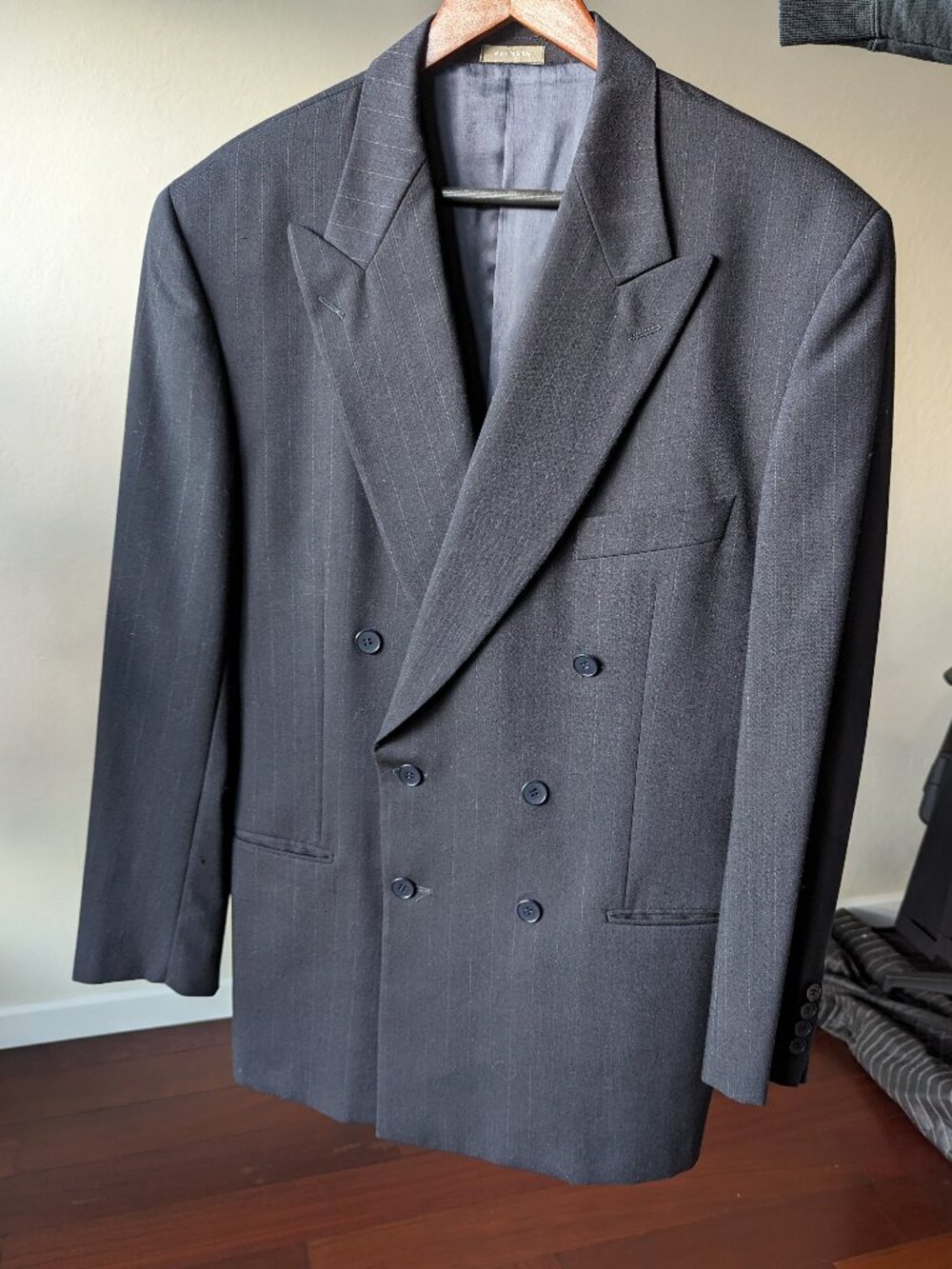 Vintage Calvin Klein Double Breasted Pinstripe Blazer Jacket